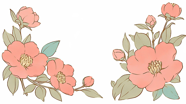 JPG 꽃 잎 겨울 일러스트 수채화 프레임 사람없음 빨간색 초록색 우아함 동백 국내일러스트 AI일러스트 AI콘텐츠 식물 계절 컬러 컨셉 파일형식