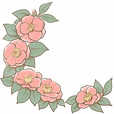 JPG 꽃 잎 겨울 일러스트 수채화 프레임 사람없음 빨간색 초록색 우아함 동백 국내일러스트 AI일러스트 AI콘텐츠 식물 계절 컬러 컨셉 파일형식