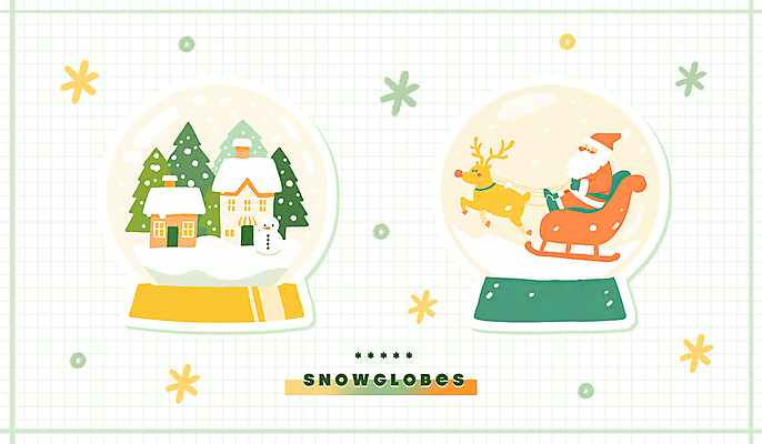 자연요소 계절 크리스마스 날씨 사슴 눈_날씨 건물 장식 파일형식 눈내림 쌓인눈 겨울 주택 크리스마스트리 눈 눈사람 산타클로스 썰매 루돌프 PSD 일러스트 스노글로브 사람없음 국내일러스트