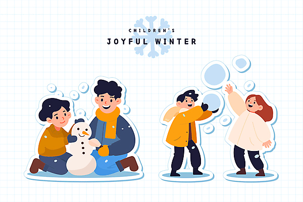 전신 라이프스타일 여자 남자 어린이 겨울 일러스트 눈사람 사람 앉기 소녀 소년 여러명 눈 눈송이 던지기 눈싸움 눈사람만들기 어린이만 국내일러스트 AI파일 자연요소 계절 다수 모션 날씨 눈_날씨 생활 싸움 만들기 파일형식 벡터