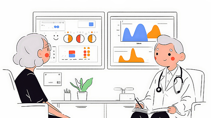 JPG 여자 남자 일러스트 청진기 통계 그래프 대화 앉기 성인 두명 컴퓨터 사무실 마주보기 모니터 자료 진료 의사 의사가운 업무 책상 분석 상담 보건 성인만 안경낌 국내일러스트 AI일러스트 AI콘텐츠 안경 가구 컨셉 비즈니스 의학 의료기기 모션 말하기 사람 전자제품 의료진 가운 작업 파일형식