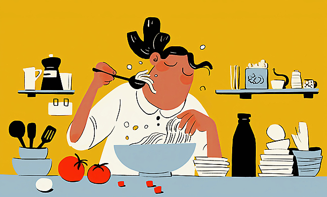 JPG 그릇 식기 접시 남자 음식 포크 토마토 일러스트 주방용품 선반 요리 한명 들기 성인 취미 노란색 주방 면류 조리대 양념통 성인남자한명만 모디슈머 국내일러스트 AI일러스트 AI콘텐츠 1 컬러 가구 생활용품 채소 모션 통 사람 양념 남자한명만 성인남자만 파일형식