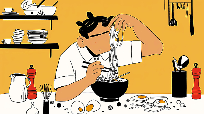 JPG 그릇 남자 음식 일러스트 젓가락 주방용품 선반 요리 한명 들기 성인 노란색 주방 계란 면류 조리대 양념통 성인남자한명만 모디슈머 국내일러스트 AI일러스트 AI콘텐츠 1 식기 컬러 가구 생활용품 모션 수저 통 사람 알 양념 남자한명만 성인남자만 파일형식