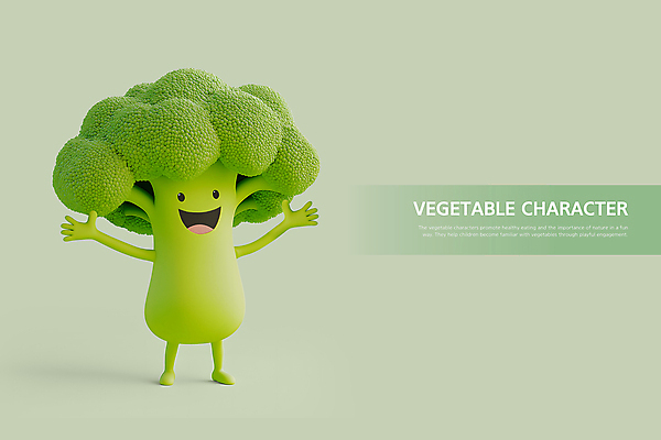 PSD 편집이미지 행복 식재료 웃음 사람없음 초록색 3D 브로콜리 손인사 건강식 채소캐릭터 긍정적 편집3D 캐릭터 감정 음식 컬러 채소 표정 인사 디지털합성 파일형식