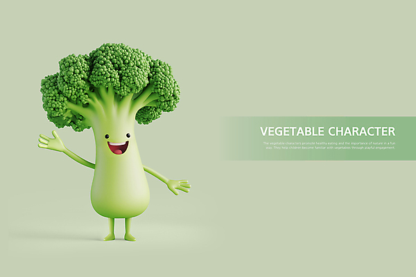 PSD 편집이미지 행복 식재료 웃음 사람없음 초록색 3D 브로콜리 손인사 건강식 채소캐릭터 긍정적 편집3D 캐릭터 감정 음식 컬러 채소 표정 인사 디지털합성 파일형식