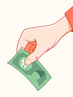 손 지폐 일러스트 신체부위 잡기 부자 결제 물건집기 국내일러스트 AI파일 컨셉 돈 모션 사람 파일형식 벡터