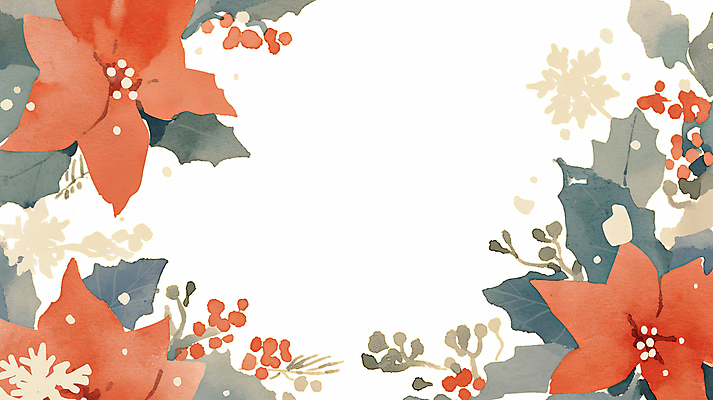 식물 계절 기념일 꽃 컬러 파일형식 AI콘텐츠 겨울 포인세티아 수채화 크리스마스 잎 프레임 빨간색 JPG 일러스트 사람없음 국내일러스트 AI일러스트