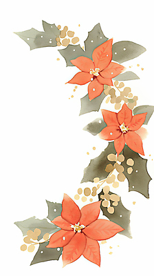 식물 계절 기념일 꽃 컬러 파일형식 AI콘텐츠 겨울 포인세티아 수채화 크리스마스 잎 프레임 빨간색 JPG 일러스트 사람없음 국내일러스트 AI일러스트