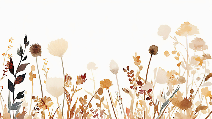 JPG 꽃다발 잎 일러스트 수채화 사람없음 갈색 드라이플라워 국내일러스트 AI일러스트 AI콘텐츠 식물 꽃 컬러 파일형식