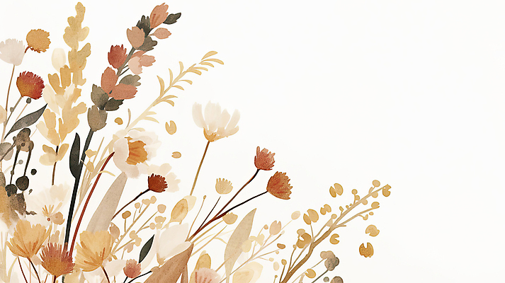 JPG 꽃다발 잎 일러스트 수채화 사람없음 갈색 드라이플라워 국내일러스트 AI일러스트 AI콘텐츠 식물 꽃 컬러 파일형식