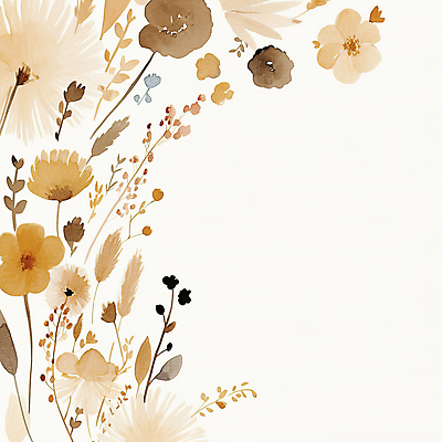 JPG 꽃다발 잎 일러스트 수채화 사람없음 갈색 드라이플라워 국내일러스트 AI일러스트 AI콘텐츠 식물 꽃 컬러 파일형식