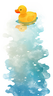 JPG 일러스트 수채화 오리 사람없음 파란색 장난감 반사 수면 떠있는 물오리 국내일러스트 AI일러스트 AI콘텐츠 컬러 모션 조류 물 파일형식