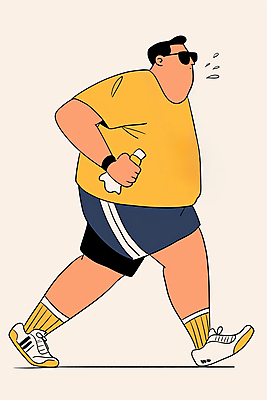 JPG 전신 남자 스포츠 운동화 다이어트 일러스트 한명 성인 운동복 선글라스 달리기 운동 건강관리 주황색 비만 성인남자한명만 국내일러스트 AI일러스트 AI콘텐츠 1 옷 안경 컬러 신발 모션 건강 관리 사람 몸매 남자한명만 성인남자만 파일형식