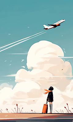 JPG 구름 여자 여행 하늘색 일러스트 하늘 바람 비행기 한명 서기 성인 캐리어 목도리 비행 성인여자한명만 국내일러스트 AI일러스트 AI콘텐츠 자연요소 1 잡화 항공교통 모션 날씨 대중교통 사람 파란색 여행가방 여자한명만 성인여자만 파일형식