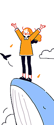 전신 구름 여자 어린이 파도 일러스트 팔벌리기 바람 한명 서기 소녀 평화 기쁨 만세 꿈 자유 고래 소녀한명만 국내일러스트 AI파일 자연요소 1 감정 바다 컨셉 포유류 모션 날씨 사람 수중동물 여자한명만 소녀만 파일형식 벡터