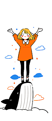 전신 구름 여자 어린이 파도 일러스트 팔벌리기 바람 한명 서기 소녀 평화 기쁨 만세 꿈 자유 고래 소녀한명만 국내일러스트 AI파일 자연요소 1 감정 바다 컨셉 포유류 모션 날씨 사람 수중동물 여자한명만 소녀만 파일형식 벡터