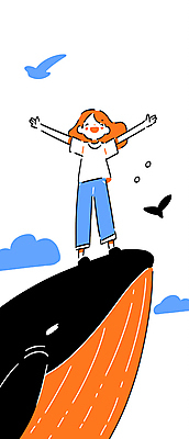 전신 구름 여자 어린이 파도 일러스트 팔벌리기 바람 한명 서기 소녀 평화 기쁨 만세 꿈 자유 고래 소녀한명만 국내일러스트 AI파일 자연요소 1 감정 바다 컨셉 포유류 모션 날씨 사람 수중동물 여자한명만 소녀만 파일형식 벡터