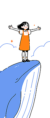 전신 구름 여자 어린이 파도 일러스트 팔벌리기 바람 한명 서기 소녀 평화 기쁨 만세 꿈 자유 고래 소녀한명만 국내일러스트 AI파일 자연요소 1 감정 바다 컨셉 포유류 모션 날씨 사람 수중동물 여자한명만 소녀만 파일형식 벡터