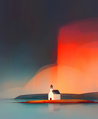 JPG 구름 호수 파도 바다 일러스트 추상 주택 사람없음 빨간색 반사 노을 고요 일몰 몽환 국내일러스트 AI일러스트 AI콘텐츠 자연요소 컬러 컨셉 무늬 건물 파일형식