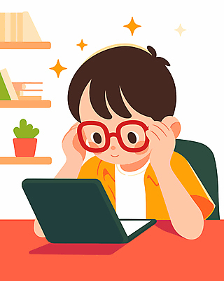 남자 화분 어린이 일러스트 선반 한명 소년 상반신 책 노트북 잡기 책상 소년한명만 안경낌 눈건강 국내일러스트 AI파일 1 안경 가구 모션 건강 사람 전자제품 남자한명만 소년만 파일형식 벡터