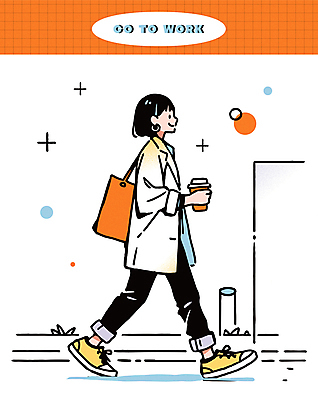 전신 라이프스타일 여자 커피 일러스트 비즈니스 한명 들기 성인 생활 옆모습 걷기 귀여움 주황색 직장인 비즈니스우먼 커피잔 출근 테이크아웃 감성 성인여자한명만 국내일러스트 AI파일 직업 1 음료 뷰포인트 컬러 컨셉 모션 잔 사람 출퇴근 여자한명만 성인여자만 파일형식 벡터