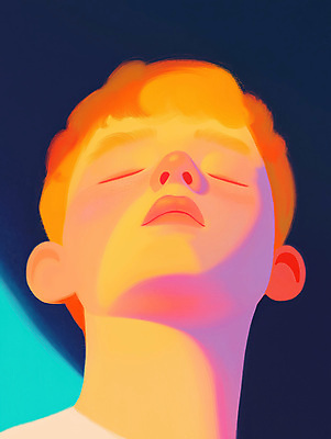 JPG 편집이미지 남자 얼굴 어린이 휴식 따뜻함 한명 사람 소년 빛 컬러풀 평화 눈감음 편안함 명상 초상화 소년한명만 편집실사 1 컬러 컨셉 모션 신체부위 감각 CG 그림 남자한명만 소년만 파일형식