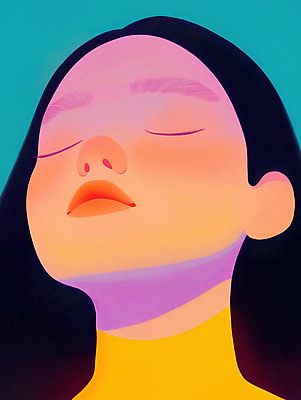 JPG 편집이미지 여자 휴식 따뜻함 한명 사람 성인 빛 컬러풀 평화 눈감음 편안함 명상 초상화 성인여자한명만 편집실사 1 컬러 컨셉 모션 감각 CG 그림 여자한명만 성인여자만 파일형식