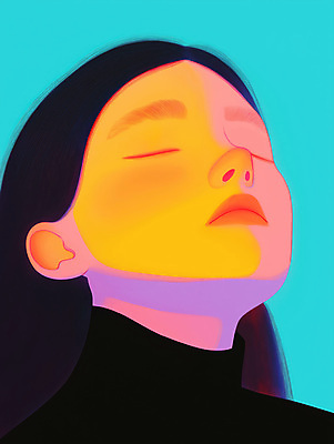 JPG 편집이미지 여자 얼굴 휴식 따뜻함 한명 사람 성인 빛 컬러풀 평화 눈감음 편안함 초상화 성인여자한명만 편집실사 1 컬러 컨셉 모션 신체부위 감각 CG 그림 여자한명만 성인여자만 파일형식