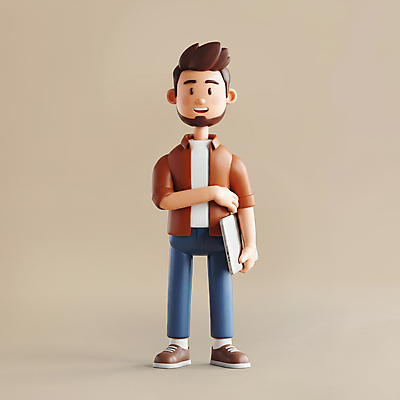 전신 PSD 편집이미지 남자 셔츠 수염 갈색머리 3D캐릭터 한명 서기 웃음 들기 성인 노트북 갈색 3D 청바지 프로그래머 성인남자한명만 편집3D 직업 캐릭터 1 헤어스타일 컬러 상의 바지 모션 표정 사람 전자제품 디지털합성 남자한명만 성인남자만 파일형식