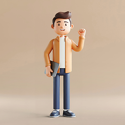 전신 PSD 편집이미지 남자 갈색머리 3D캐릭터 한명 서기 들기 성인 3D 손들기 파이팅 청바지 활기 프로그래머 성인남자한명만 편집3D 직업 캐릭터 1 헤어스타일 컨셉 바지 모션 사람 디지털합성 남자한명만 성인남자만 파일형식