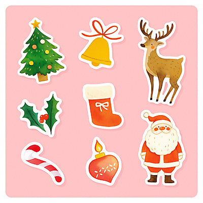 1 계절 기념일 꽃 컬러 크리스마스장식 크리스마스 초 휴가 사슴 양말 사탕 사람 성인 남자한명만 노인남자만 파일형식 지팡이사탕 전신 한명 노년 남자 엘리먼트 겨울 홀리데이 스티커 오브젝트 세트 크리스마스트리 종 포인세티아 촛불 루돌프 산타클로스 오너먼트 PSD 일러스트 노인남자한명만 산타양말 크리스마스양말 분홍색 국내일러스트 수채화