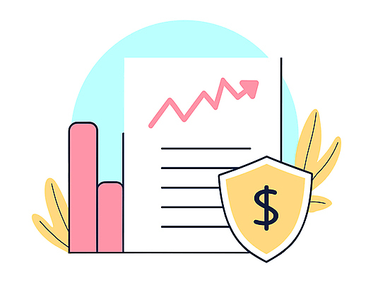 화살표 하늘색 돈 일러스트 비즈니스 그래프 사람없음 경제 동전 주식 문서 보안 투자 상승 수익 엘리먼트 재정 국내일러스트 AI파일 컨셉 안전 금융 파란색 재산 파일형식 벡터