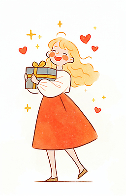 JPG 전신 여자 행복 어린이 일러스트 사랑 한명 미소 들기 소녀 빨간색 선물상자 귀여움 기쁨 하트 소녀한명만 국내일러스트 AI일러스트 AI콘텐츠 모양 1 감정 컬러 컨셉 모션 표정 선물 사람 상자 여자한명만 소녀만 파일형식