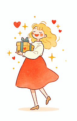 JPG 전신 여자 행복 어린이 일러스트 사랑 한명 미소 들기 소녀 빨간색 선물상자 귀여움 기쁨 하트 소녀한명만 국내일러스트 AI일러스트 AI콘텐츠 모양 1 감정 컬러 컨셉 모션 표정 선물 사람 상자 여자한명만 소녀만 파일형식