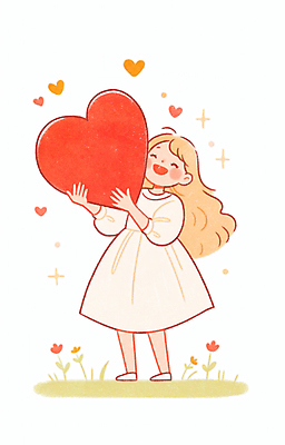 JPG 전신 여자 행복 어린이 일러스트 사랑 한명 미소 들기 소녀 빨간색 귀여움 기쁨 하트 소녀한명만 국내일러스트 AI일러스트 AI콘텐츠 모양 1 감정 컬러 컨셉 모션 표정 사람 여자한명만 소녀만 파일형식