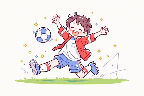 JPG 전신 남자 어린이 일러스트 한명 웃음 소년 운동 점프 축구 기쁨 만세 우승 골대 축구화 세레모니 소년한명만 국내일러스트 AI일러스트 AI콘텐츠 1 감정 운동화 축구용품 모션 표정 건강 사람 구기 최고 남자한명만 소년만 파일형식