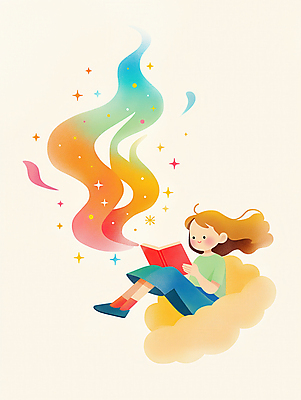 JPG 전신 구름 여자 별 어린이 일러스트 상상 밤하늘 수채화 한명 앉기 소녀 책 반짝임 판타지 독서 꿈 창의성 소녀한명만 국내일러스트 독파민 AI일러스트 AI콘텐츠 자연요소 1 모션 하늘 사람 야간 신조어 여자한명만 소녀만 파일형식