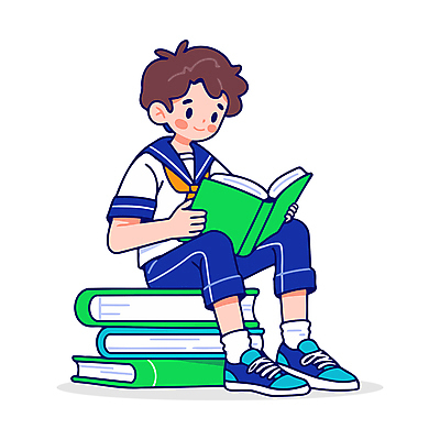 전신 캐릭터 학생 교육 남자 교복 어린이 일러스트 한명 앉기 소년 취미 책 연두색 독서 귀여움 교양 읽기 즐거움 소년한명만 일러캐릭터 독파민 AI파일 1 옷 감정 컨셉 모션 사람 초록색 신조어 남자한명만 소년만 파일형식 벡터