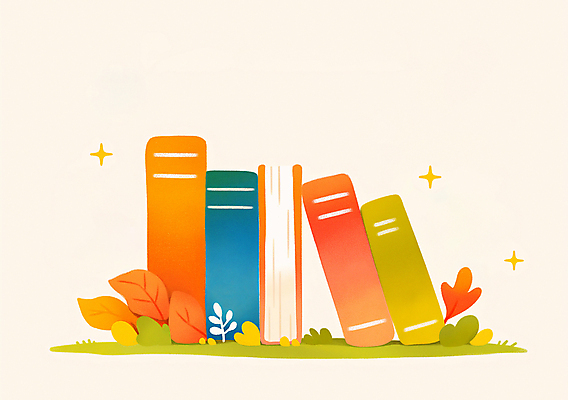 JPG 단풍 낙엽 일러스트 나뭇잎 사람없음 책 독서 주황색 가을 감성 국내일러스트 AI일러스트 AI콘텐츠 계절 컬러 컨셉 잎 파일형식