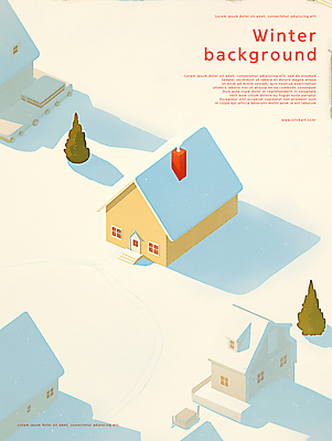 PSD 나무 백그라운드 설경 겨울 일러스트 주택 굴뚝 풍경 사람없음 마을 고요 추위 눈 눈덮임 국내일러스트 자연요소 식물 계절 컨셉 날씨 건물 파일형식