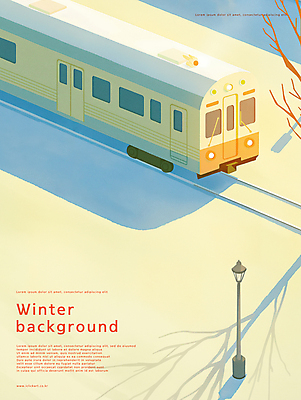 PSD 나무 백그라운드 설경 겨울 가로등 일러스트 그림자 풍경 사람없음 고요 기찻길 기차 추위 눈 눈덮임 국내일러스트 자연요소 식물 계절 공공시설 육상교통 컨셉 날씨 대중교통 파일형식