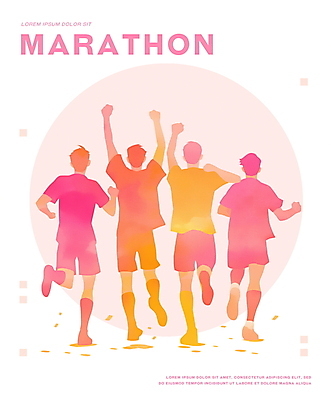 전신 PSD 남자 분홍색 일러스트 협력 수채화 여러명 성인 달리기 운동 만세 에너지 역동적 마라톤 러닝 성인남자만 국내일러스트 컬러 다수 컨셉 모션 건강 사람 경기 육상스포츠 남자만 성인만 파일형식