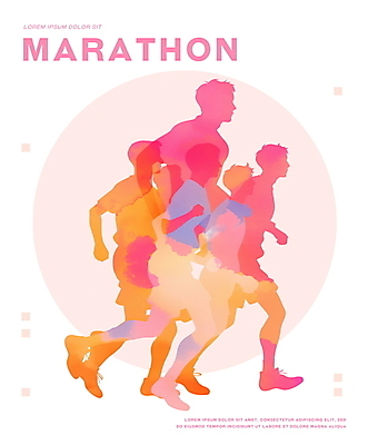전신 PSD 남자 실루엣 분홍색 일러스트 협력 수채화 여러명 성인 달리기 운동 에너지 역동적 겹침 마라톤 러닝 성인남자만 국내일러스트 컬러 다수 컨셉 모션 촬영기법 건강 사람 경기 육상스포츠 남자만 성인만 파일형식