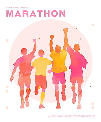 전신 PSD 남자 분홍색 일러스트 성공 협력 수채화 여러명 성인 운동 손들기 기쁨 만세 마라톤 러닝 성인남자만 국내일러스트 감정 컬러 다수 컨셉 모션 건강 사람 경기 육상스포츠 남자만 성인만 파일형식
