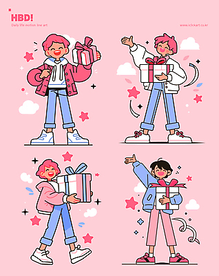 전신 구름 여자 기념일 남자 별 리본 어린이 분홍색 일러스트 발렌타인데이 선물 들기 소년 여러명 성인 선물상자 기쁨 축하 생일 즐거움 생일선물 일러캐릭터 AI파일 자연요소 캐릭터 감정 컬러 다수 컨셉 모션 데이이벤트 사람 이벤트 상자 파일형식 벡터