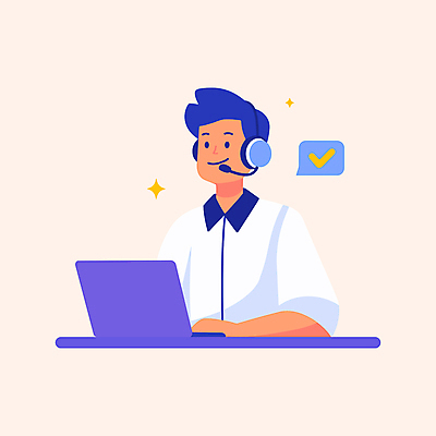 남자 말풍선 일러스트 비즈니스 친절 한명 미소 상반신 성인 노트북 보라색 헤드셋 직장인 상담원 체크표시 서비스 상담 텔레마케팅 통화 성인남자한명만 국내일러스트 AI파일 직업 1 컬러 음향기기 모션 표정 사람 전자제품 헤드폰 사무원 서비스업 확인 남자한명만 성인남자만 파일형식 벡터
