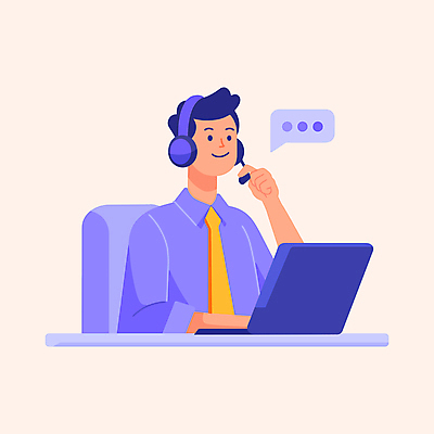 남자 말풍선 일러스트 비즈니스 넥타이 친절 한명 미소 상반신 성인 노트북 보라색 헤드셋 잡기 직장인 상담원 서비스 상담 텔레마케팅 통화 성인남자한명만 국내일러스트 AI파일 직업 1 잡화 컬러 음향기기 모션 표정 사람 전자제품 헤드폰 사무원 서비스업 남자한명만 성인남자만 파일형식 벡터