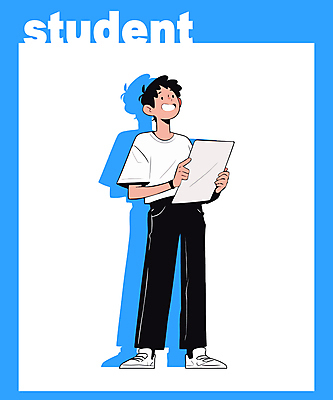 전신 학생 남자 남학생 대학생 티셔츠 일러스트 한명 미소 들기 청년 성인 파란색 문서 긍정적 청년남자한명만 성인남자한명만 일러캐릭터 AI파일 캐릭터 1 감정 컬러 셔츠 모션 표정 사람 남자한명만 성인남자만 청년남자만 파일형식 벡터