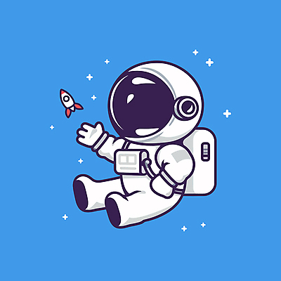 전신 허리손 일러스트 한명 성인 파란색 반짝임 우주 귀여움 로켓 우주비행사 우주복 손뻗기 성인한명만 일러캐릭터 AI파일 캐릭터 1 옷 컬러 포즈 컨셉 모션 사람 성인만 파일형식 벡터