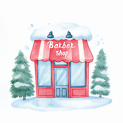 JPG 나무 분홍색 겨울 일러스트 따뜻함 사람없음 건물 상점 눈 편안함 이발소 국내일러스트 AI일러스트 AI콘텐츠 자연요소 식물 건축물 계절 컬러 날씨 감각 뷰티샵 파일형식